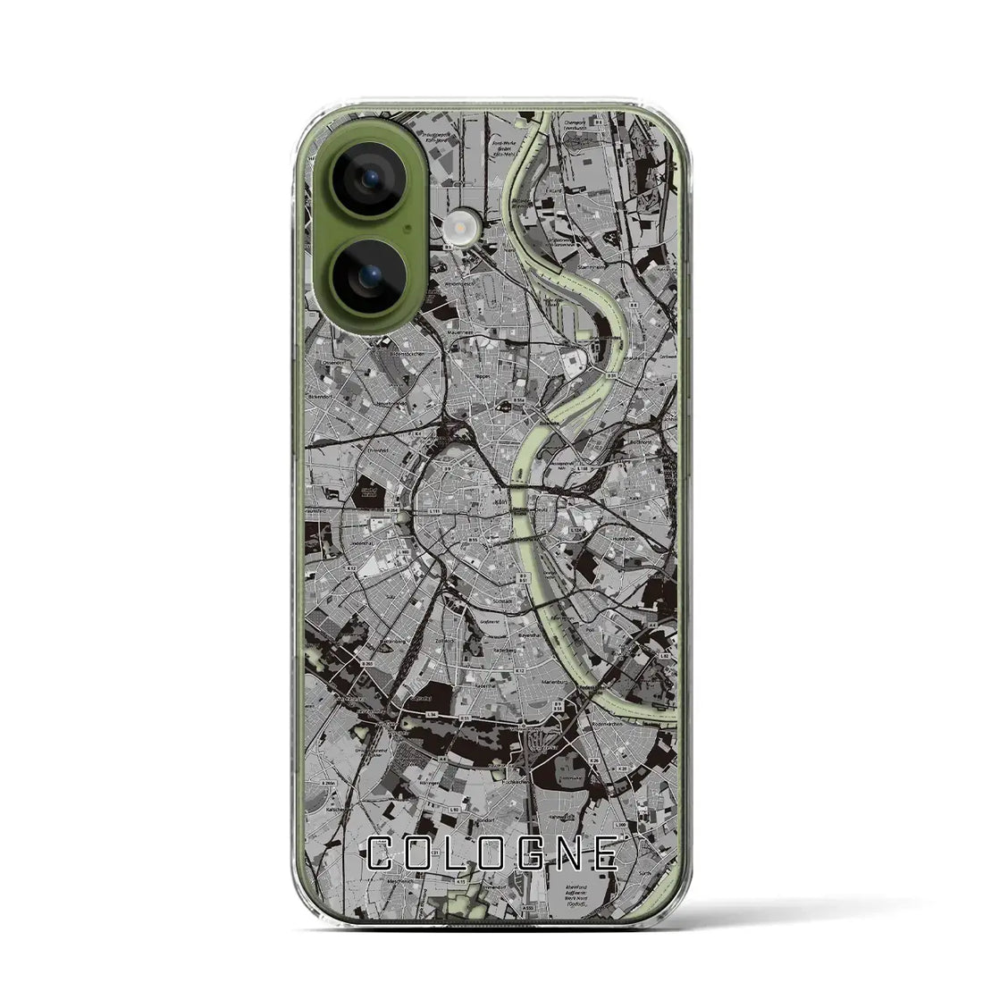 【ケルン（ドイツ）】地図柄iPhoneケース（クリアタイプ）モノトーン・iPhone 17 Pro Max 用