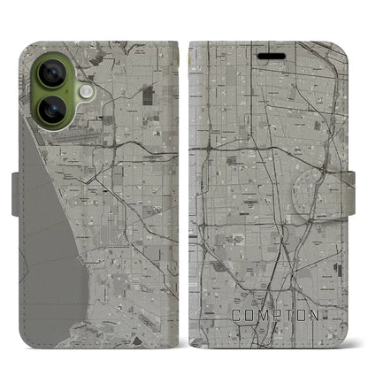 【コンプトン（アメリカ）】地図柄iPhoneケース（手帳タイプ）