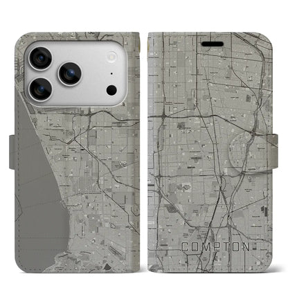 【コンプトン（アメリカ）】地図柄iPhoneケース（手帳タイプ）