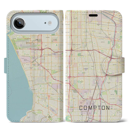 【コンプトン（アメリカ）】地図柄iPhoneケース（手帳タイプ）