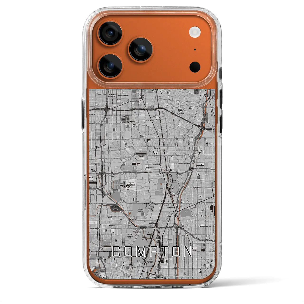 【コンプトン（アメリカ）】地図柄iPhoneケース（MagSafeタイプ）