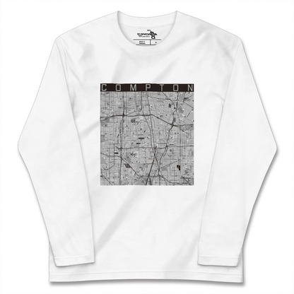 【コンプトン（アメリカ）】地図柄ロングスリーブTシャツ