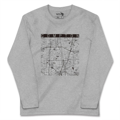 【コンプトン（アメリカ）】地図柄ロングスリーブTシャツ