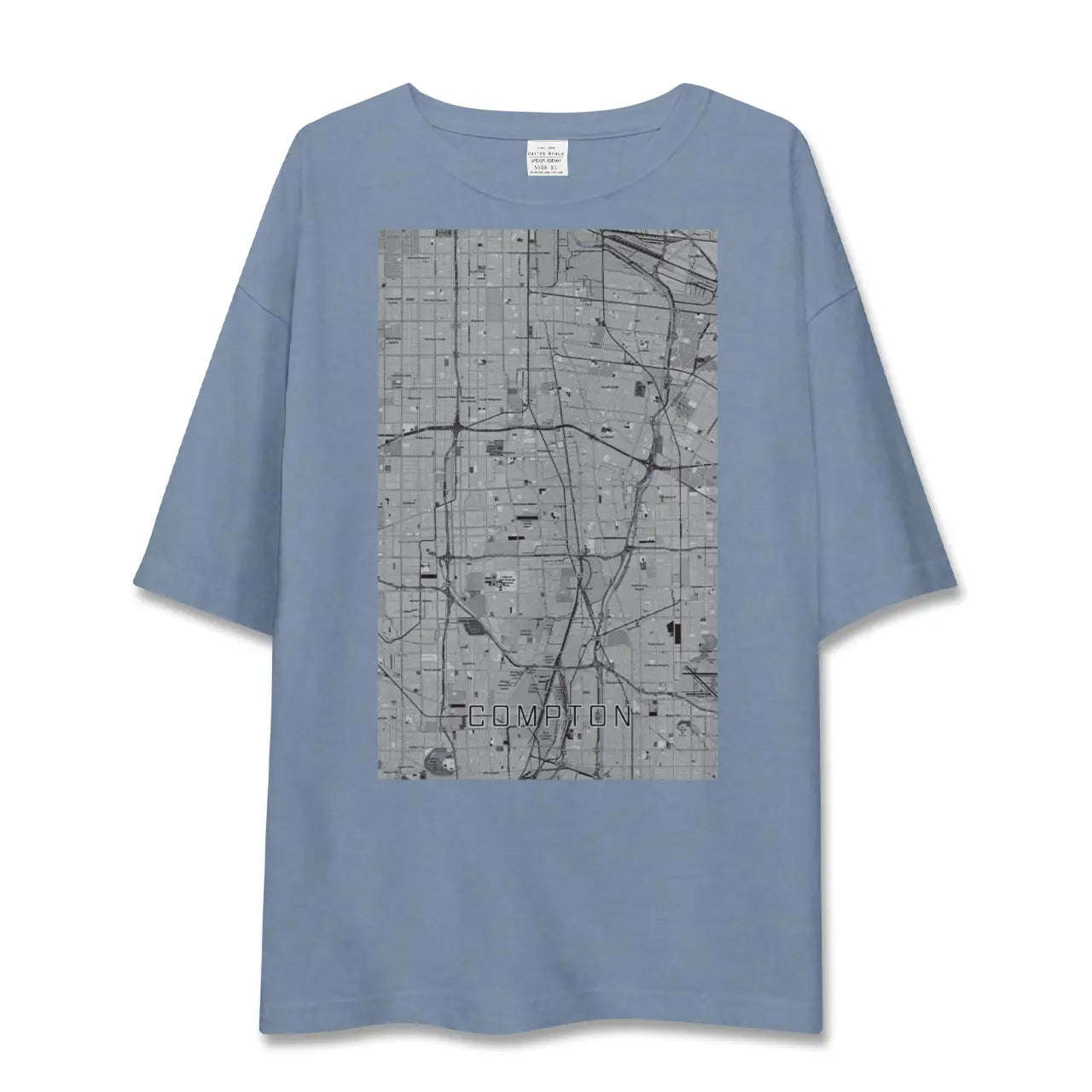 【コンプトン（アメリカ）】地図柄ビッグシルエットTシャツ