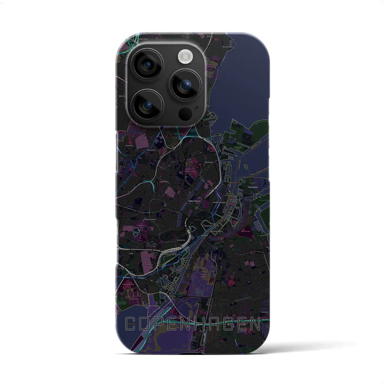 【コペンハーゲン（デンマーク）】地図柄iPhoneケース（バックカバータイプ）