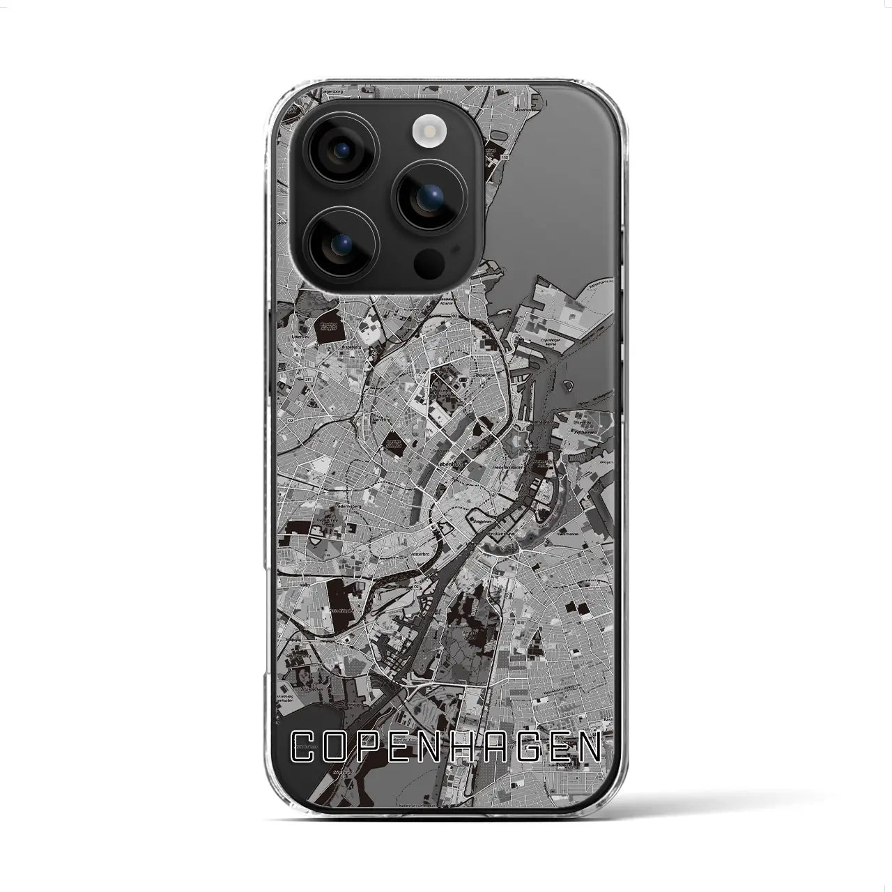 【コペンハーゲン（デンマーク）】地図柄iPhoneケース（クリアタイプ）
