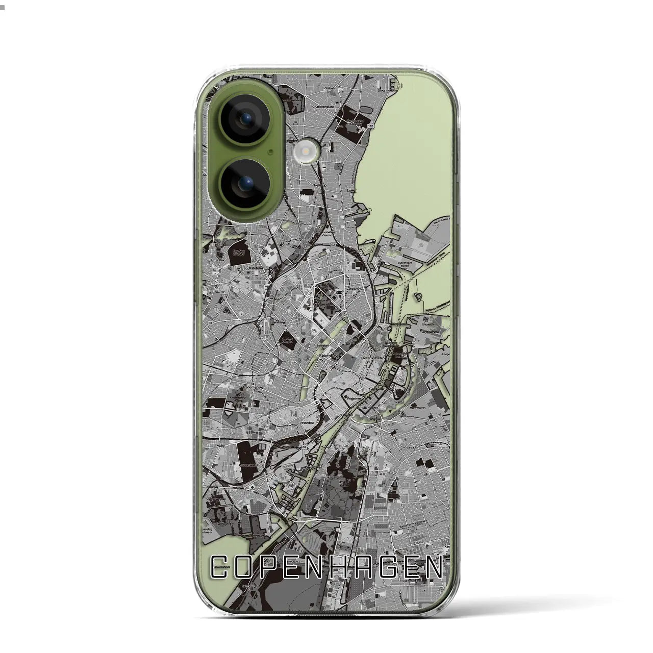 【コペンハーゲン（デンマーク）】地図柄iPhoneケース（クリアタイプ）