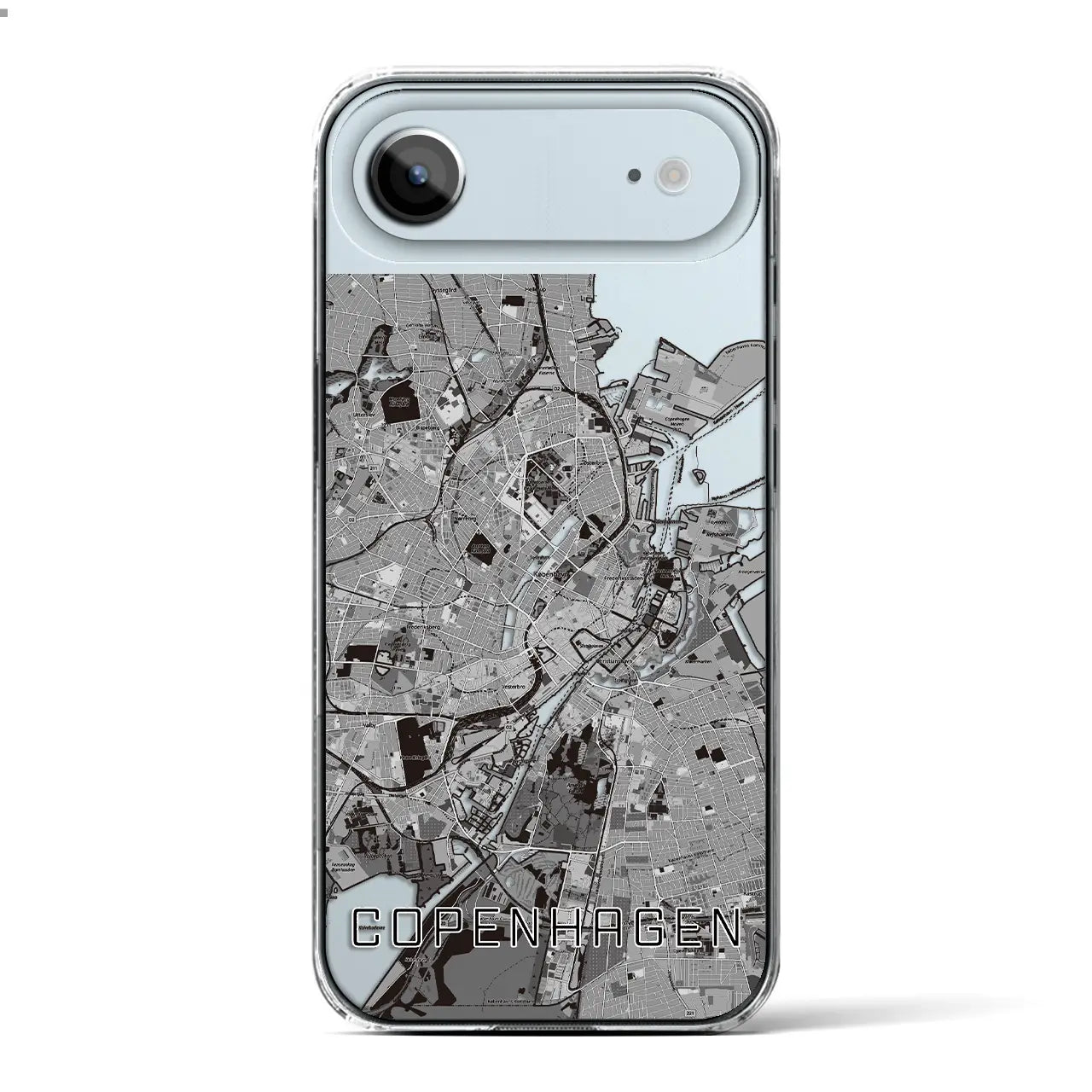 【コペンハーゲン（デンマーク）】地図柄iPhoneケース（クリアタイプ）