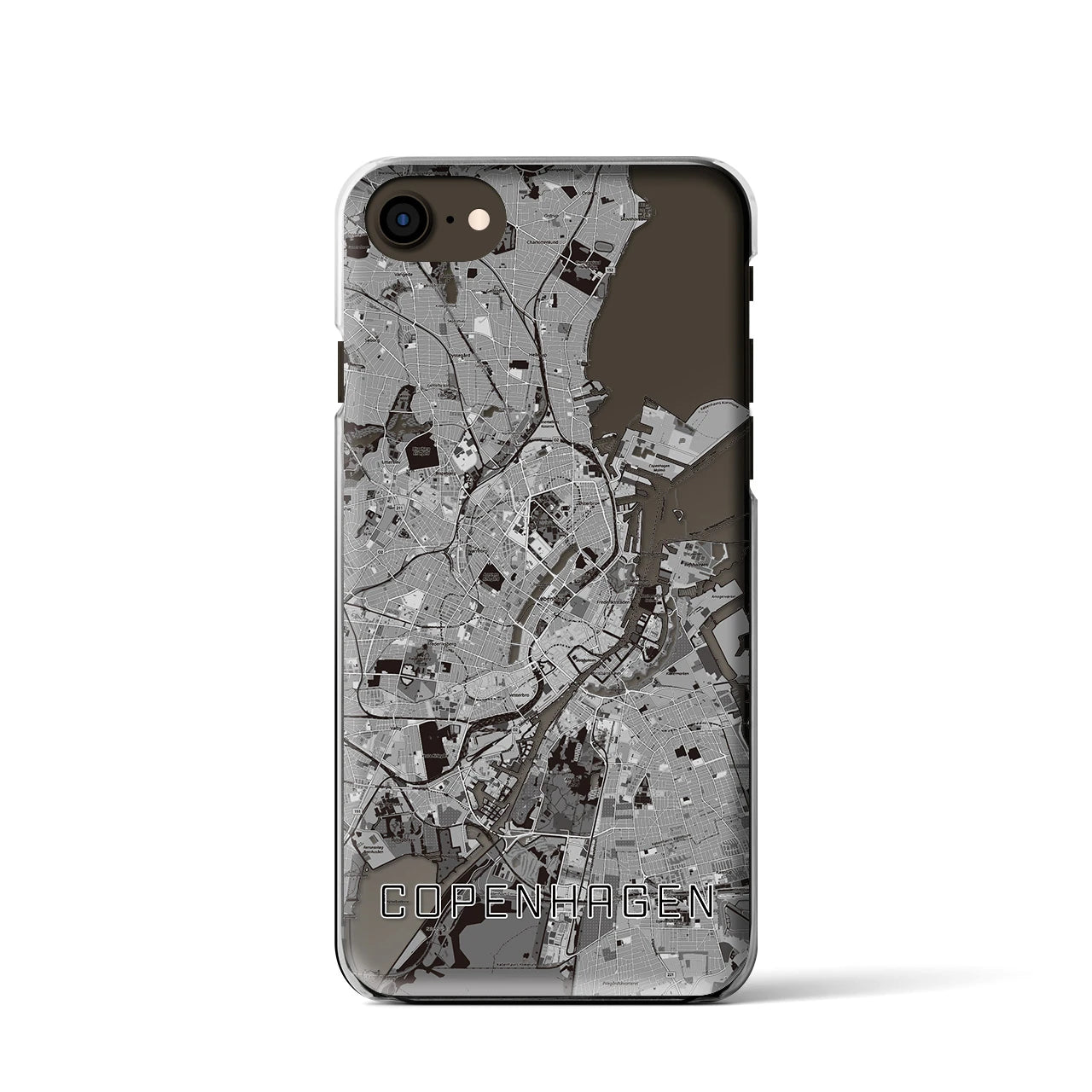 【コペンハーゲン（デンマーク）】地図柄iPhoneケース（クリアタイプ）
