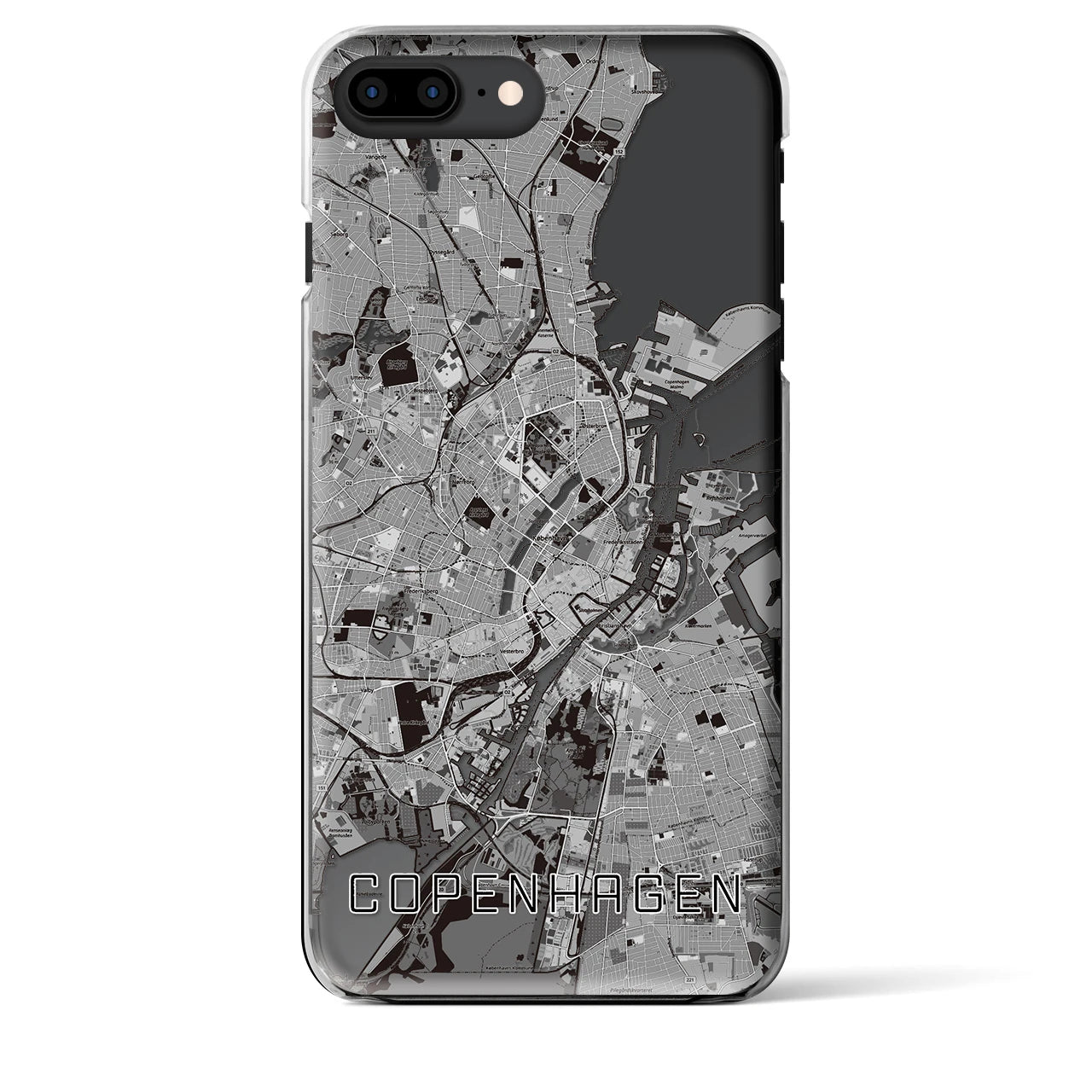 【コペンハーゲン（デンマーク）】地図柄iPhoneケース（クリアタイプ）