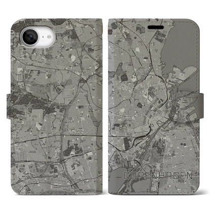 【コペンハーゲン（デンマーク）】地図柄iPhoneケース（手帳タイプ）