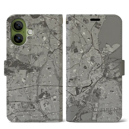 【コペンハーゲン（デンマーク）】地図柄iPhoneケース（手帳タイプ）