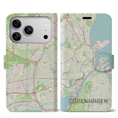 【コペンハーゲン（デンマーク）】地図柄iPhoneケース（手帳タイプ）