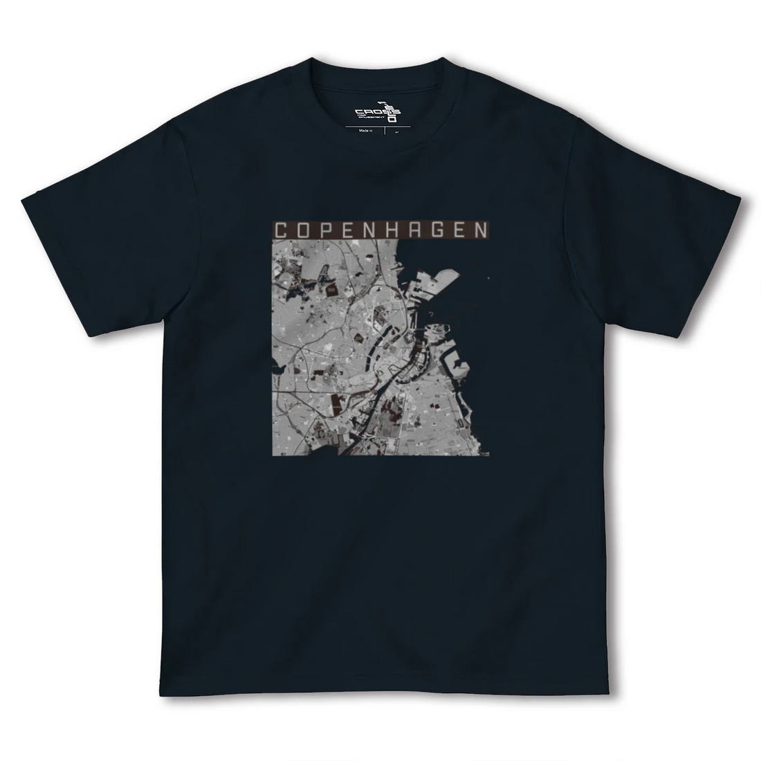 【コペンハーゲン（デンマーク）】地図柄ヘビーウェイトTシャツ