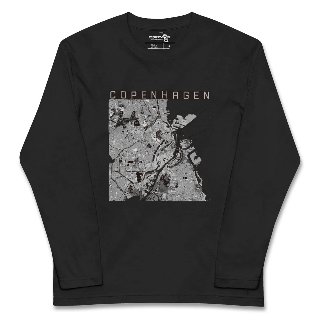 【コペンハーゲン(デンマーク)】地図柄ロングスリーブTシャツ