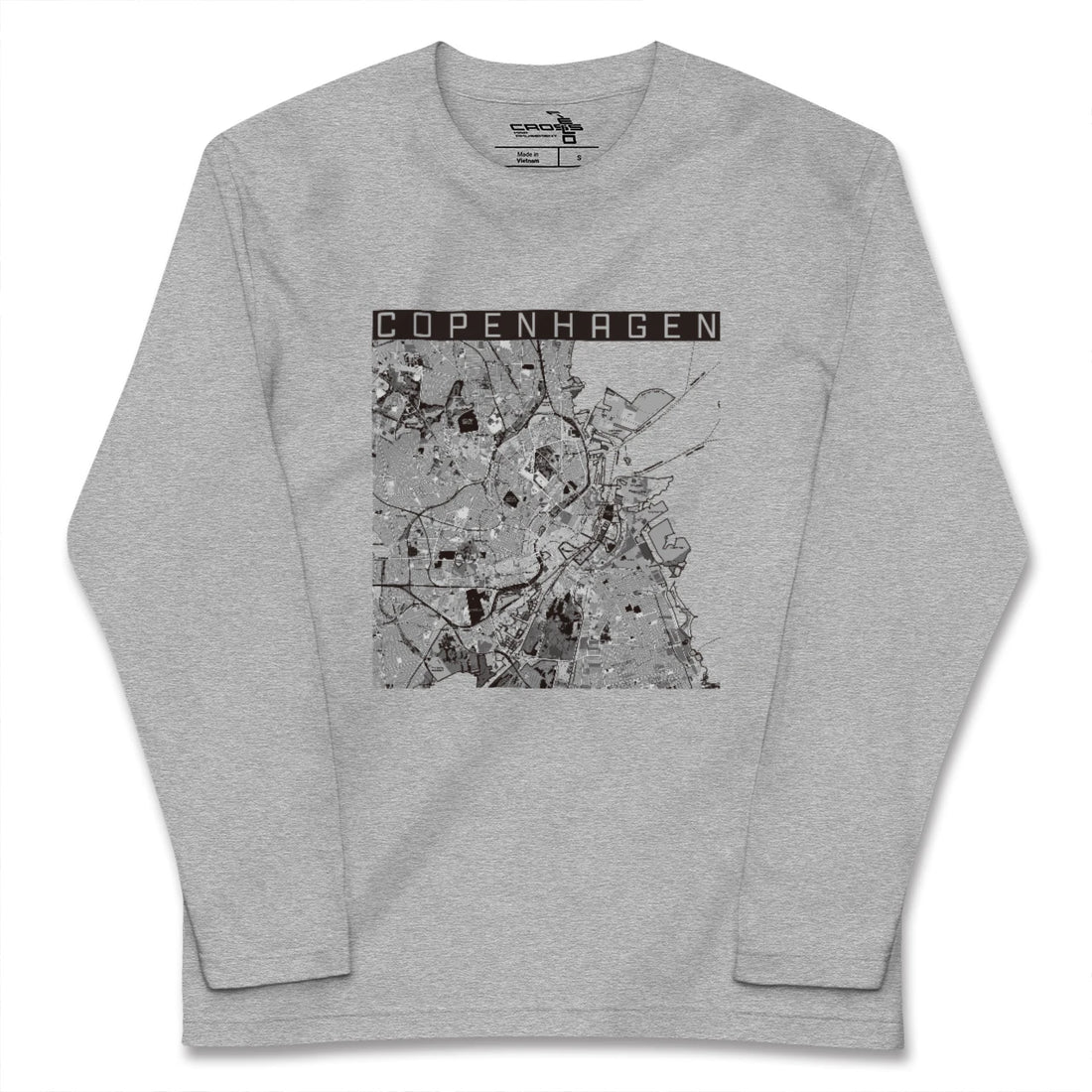【コペンハーゲン（デンマーク）】地図柄ロングスリーブTシャツ
