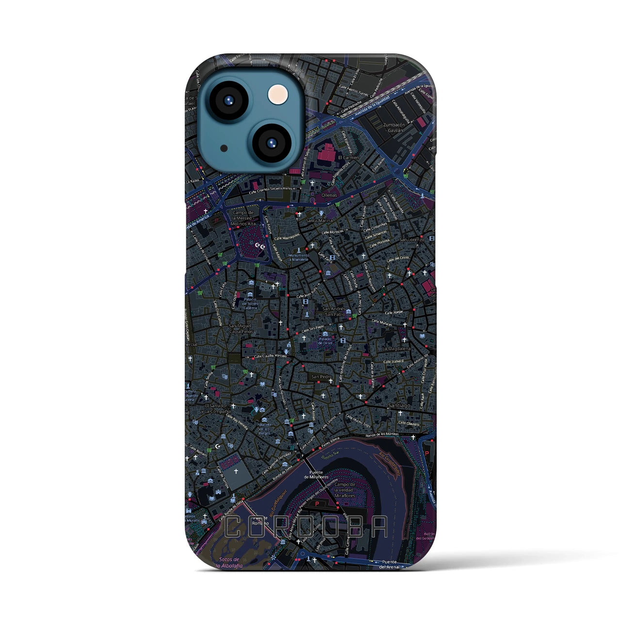 【コルドバ（スペイン）】地図柄iPhoneケース（バックカバータイプ）