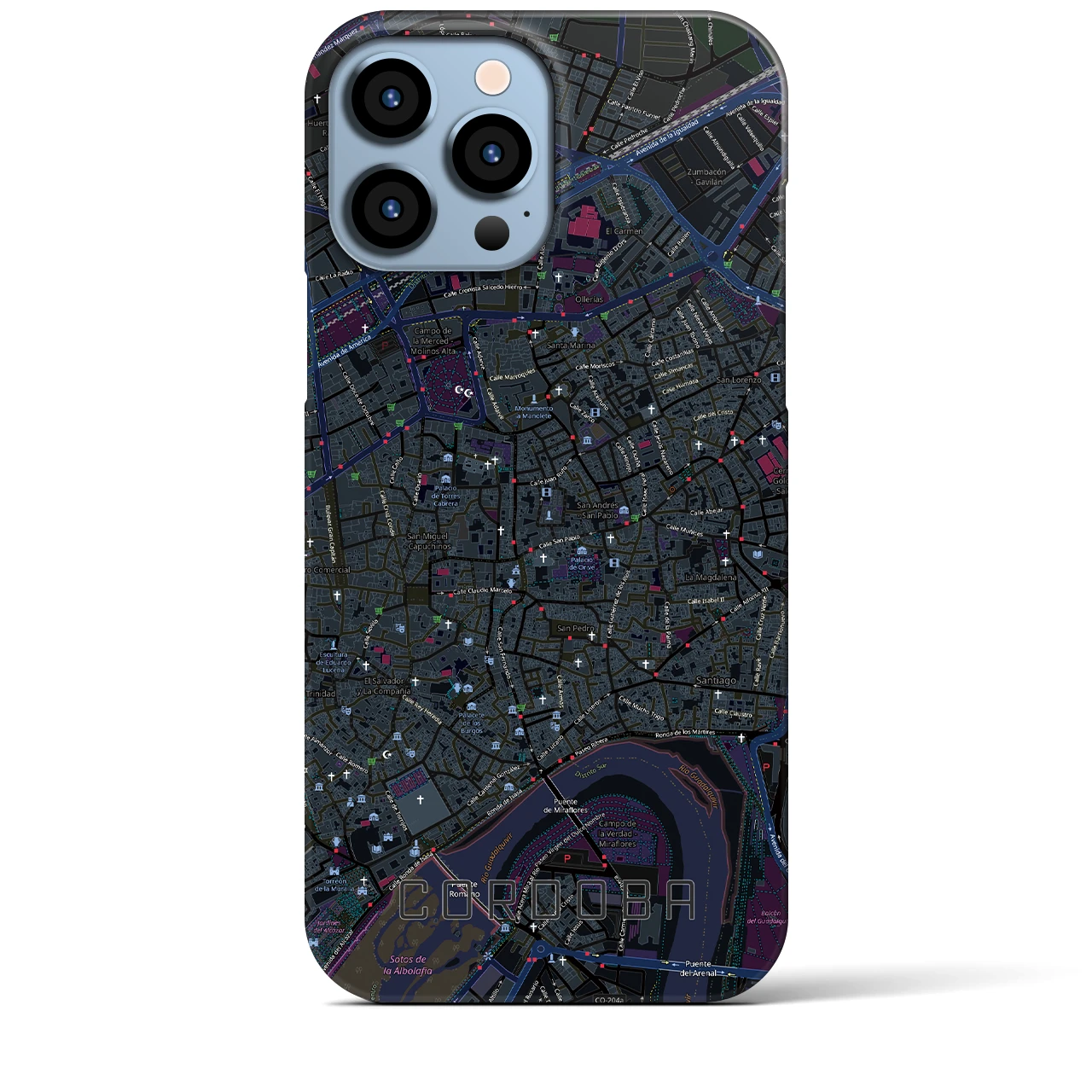 【コルドバ（スペイン）】地図柄iPhoneケース（バックカバータイプ）