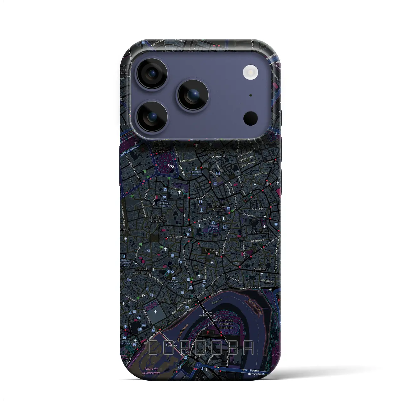 【コルドバ（スペイン）】地図柄iPhoneケース（バックカバータイプ）