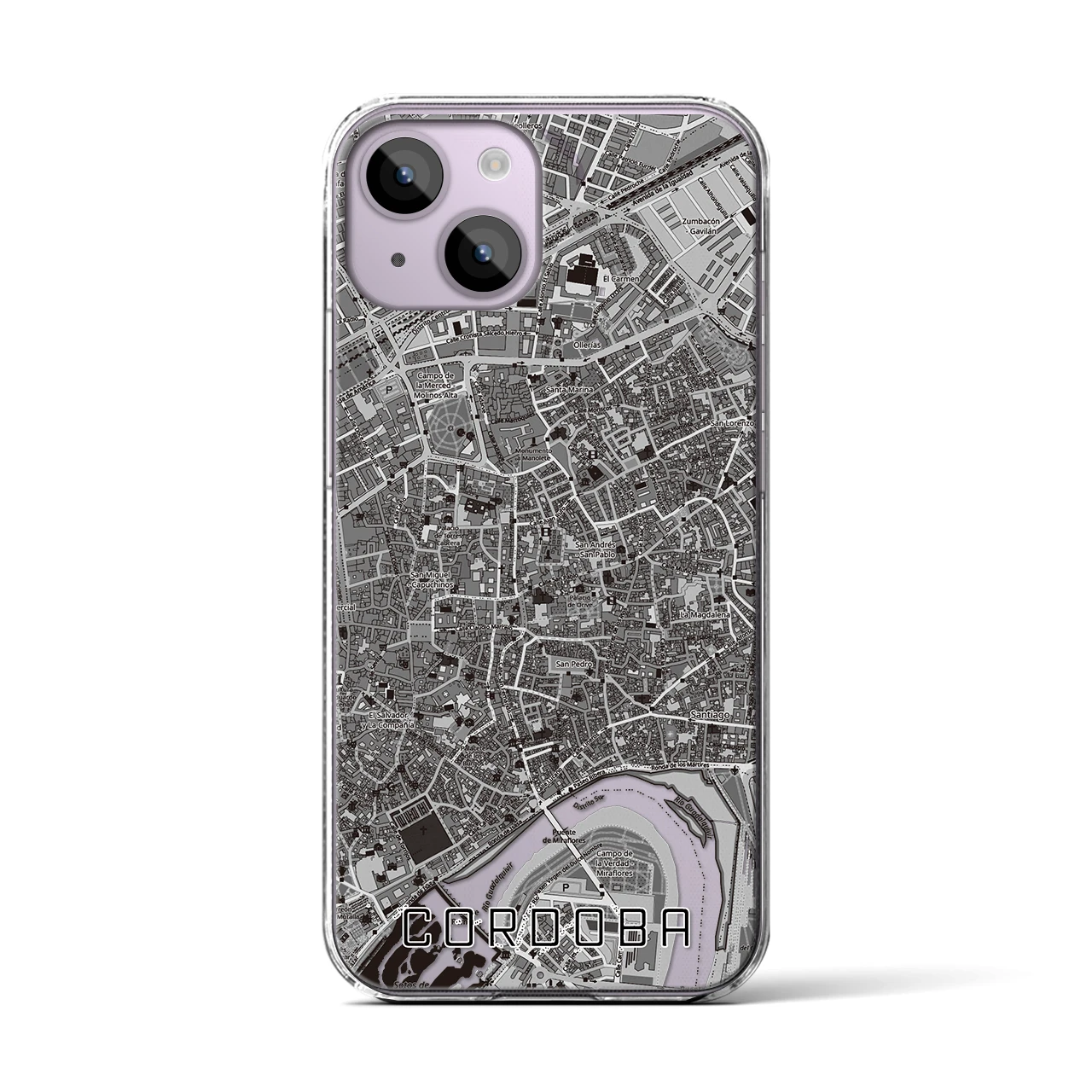 【コルドバ（スペイン）】地図柄iPhoneケース（クリアタイプ）
