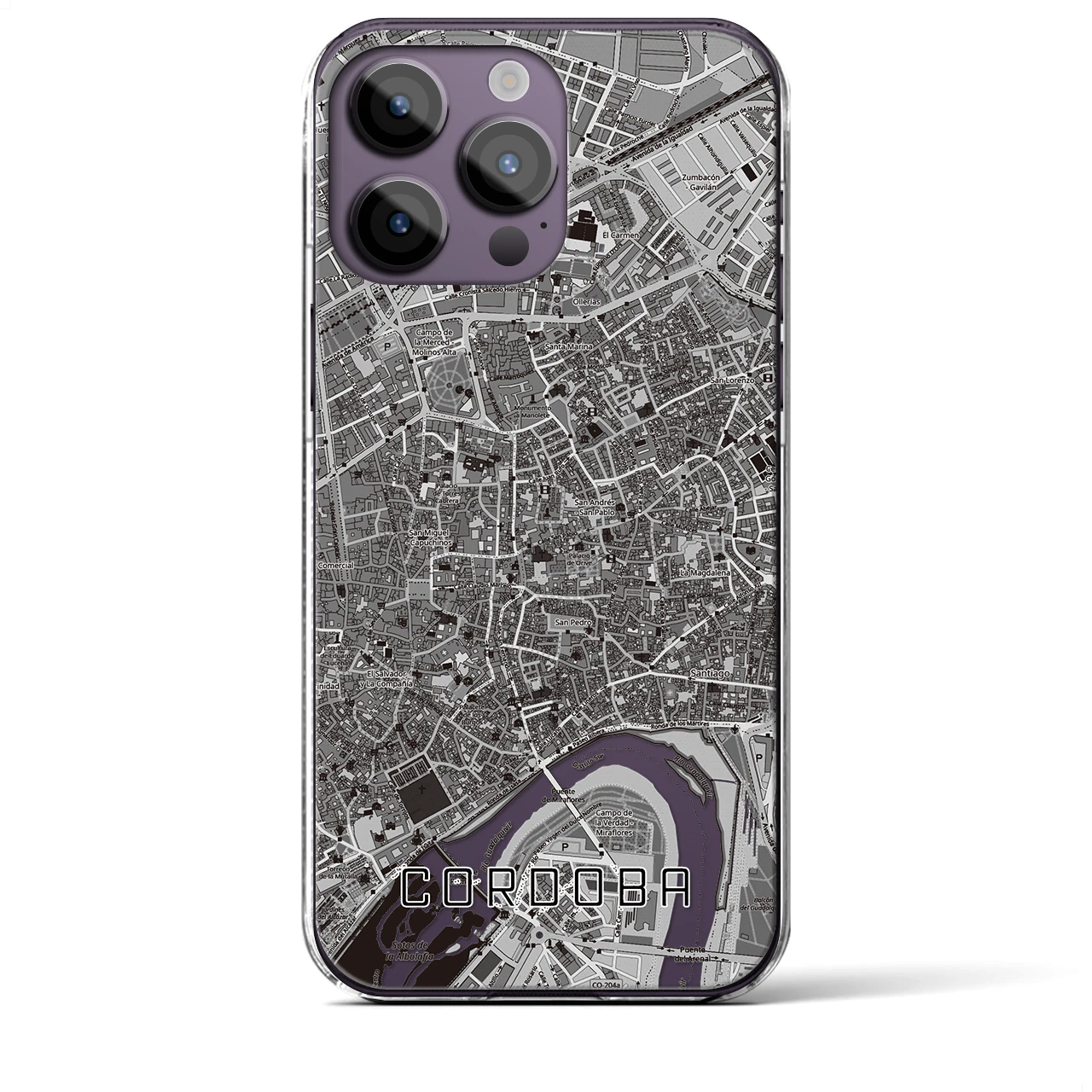 【コルドバ（スペイン）】地図柄iPhoneケース（クリアタイプ）