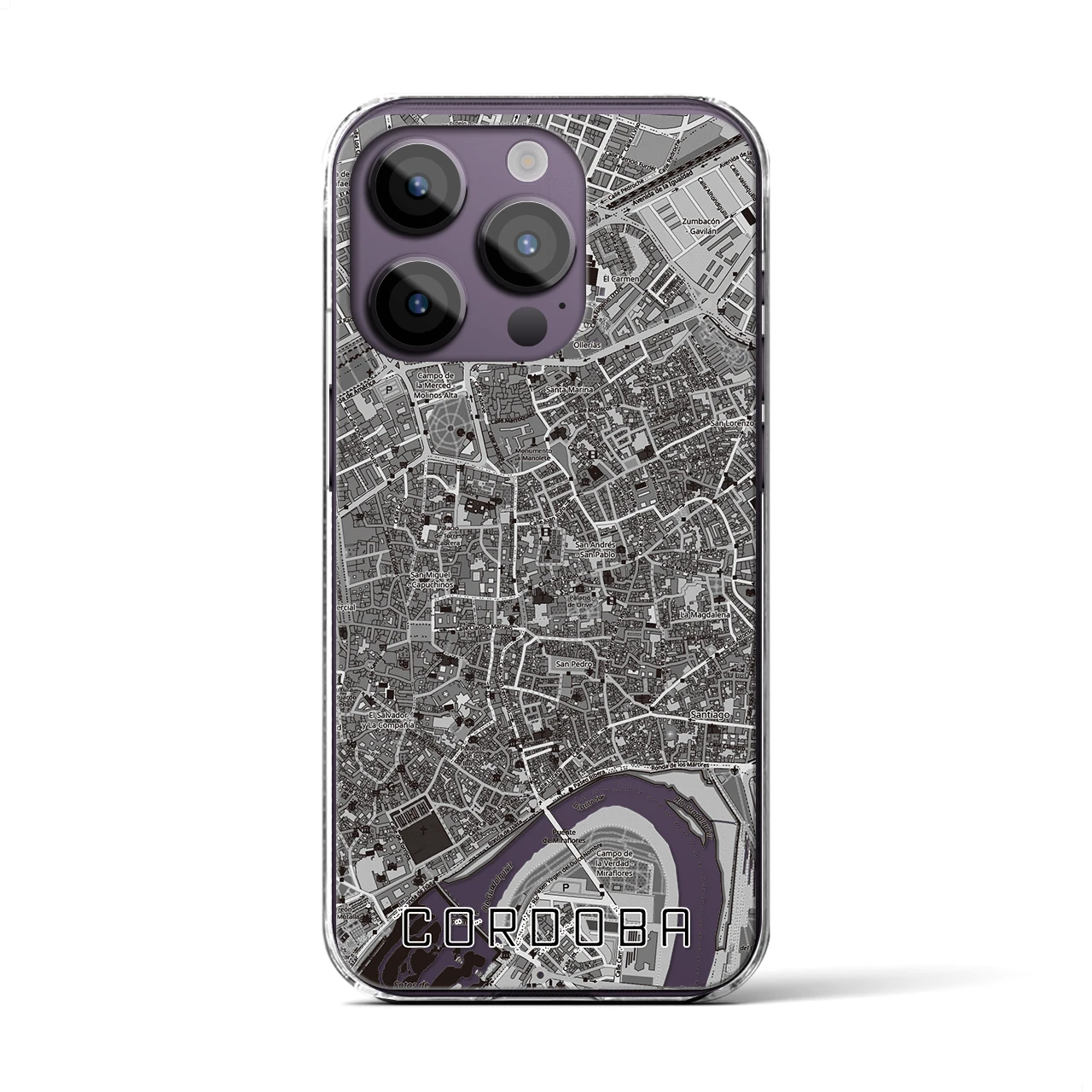 【コルドバ（スペイン）】地図柄iPhoneケース（クリアタイプ）