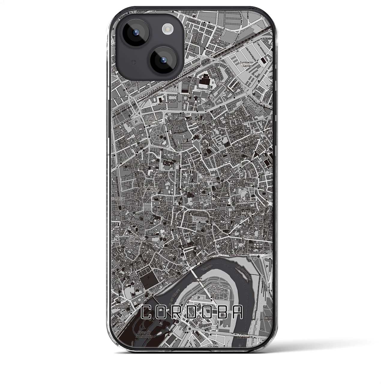 【コルドバ（スペイン）】地図柄iPhoneケース（クリアタイプ）