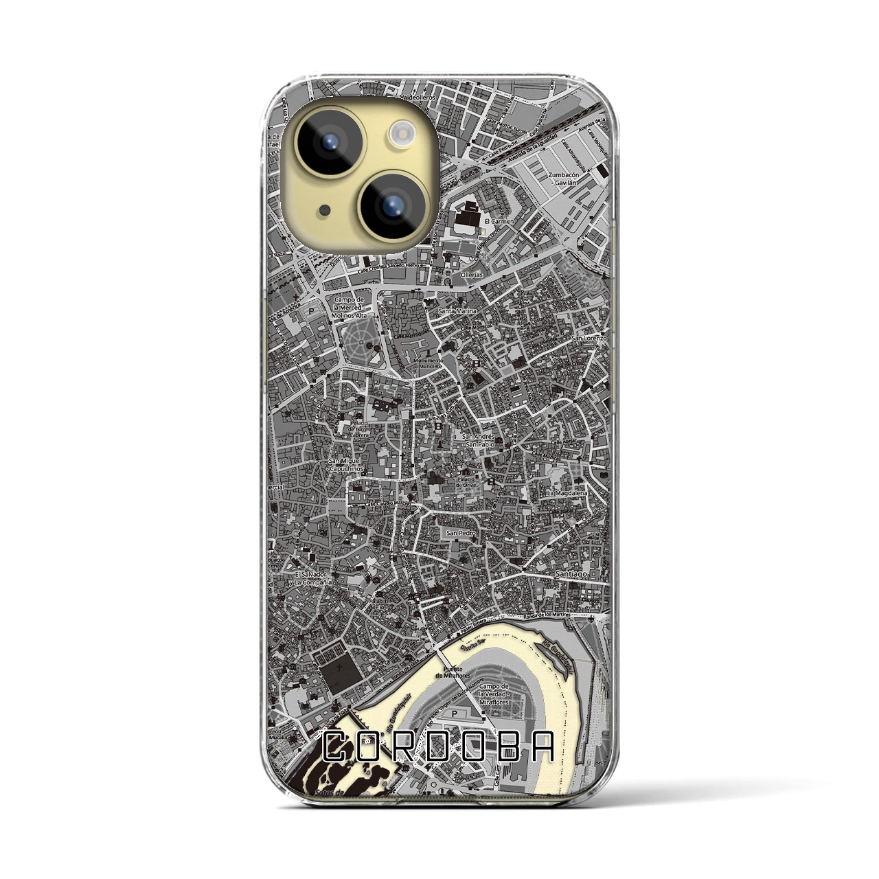【コルドバ（スペイン）】地図柄iPhoneケース（クリアタイプ）