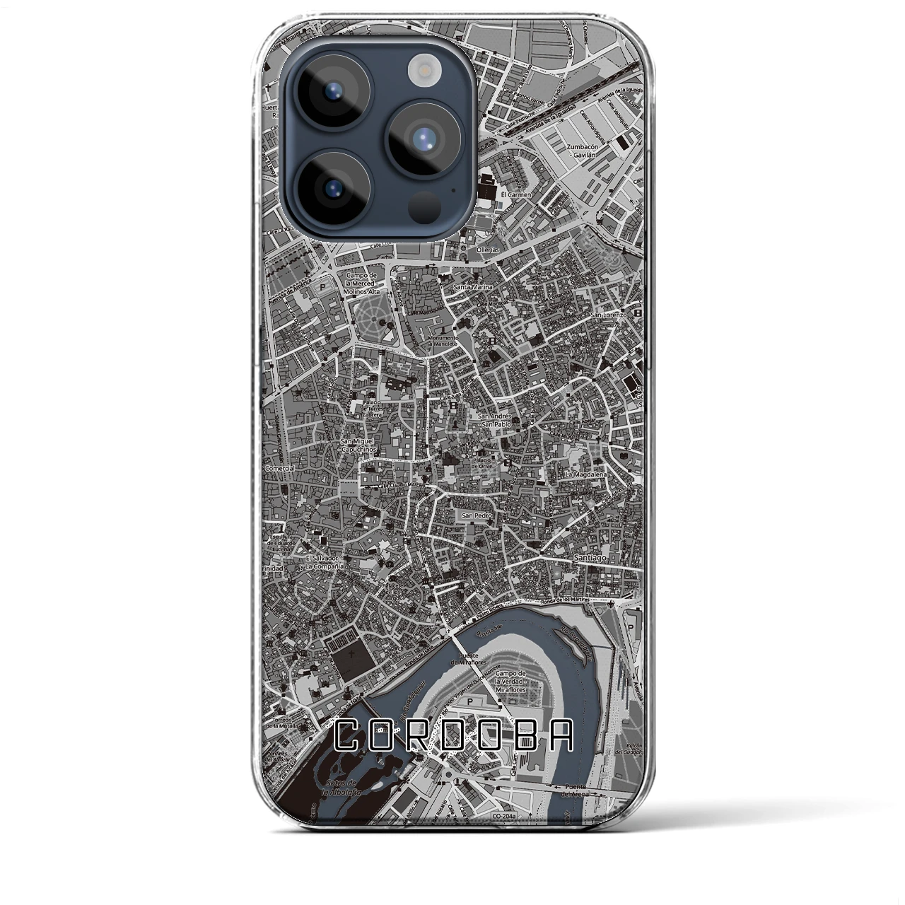 【コルドバ（スペイン）】地図柄iPhoneケース（クリアタイプ）