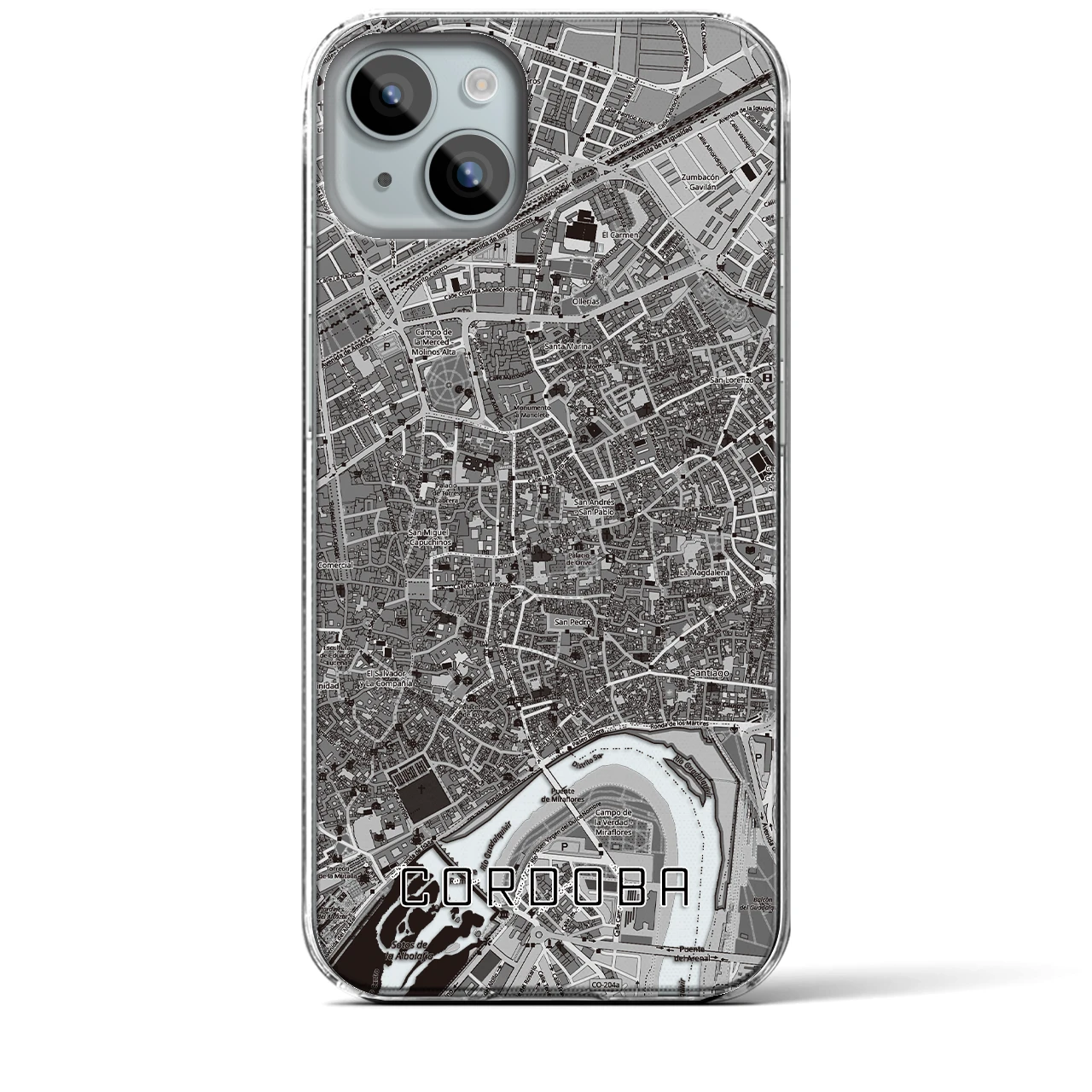 【コルドバ（スペイン）】地図柄iPhoneケース（クリアタイプ）