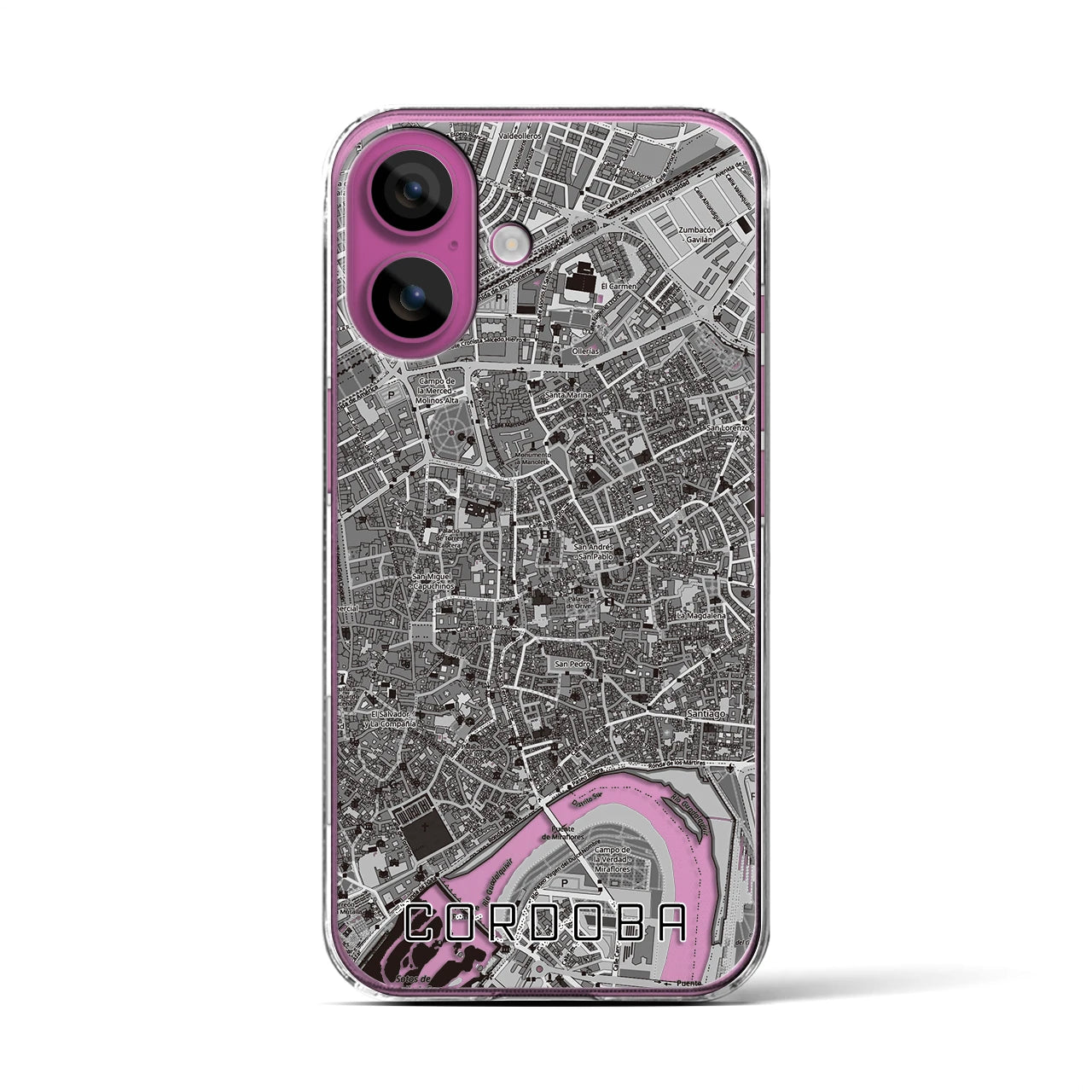 【コルドバ（スペイン）】地図柄iPhoneケース（クリアタイプ）