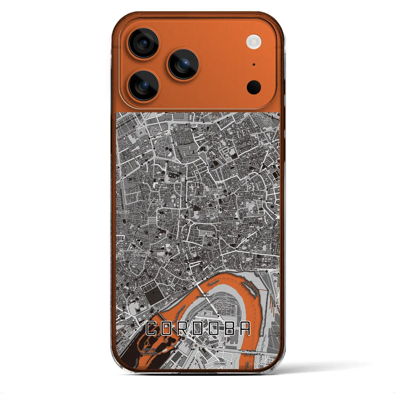 【コルドバ（スペイン）】地図柄iPhoneケース（クリアタイプ）