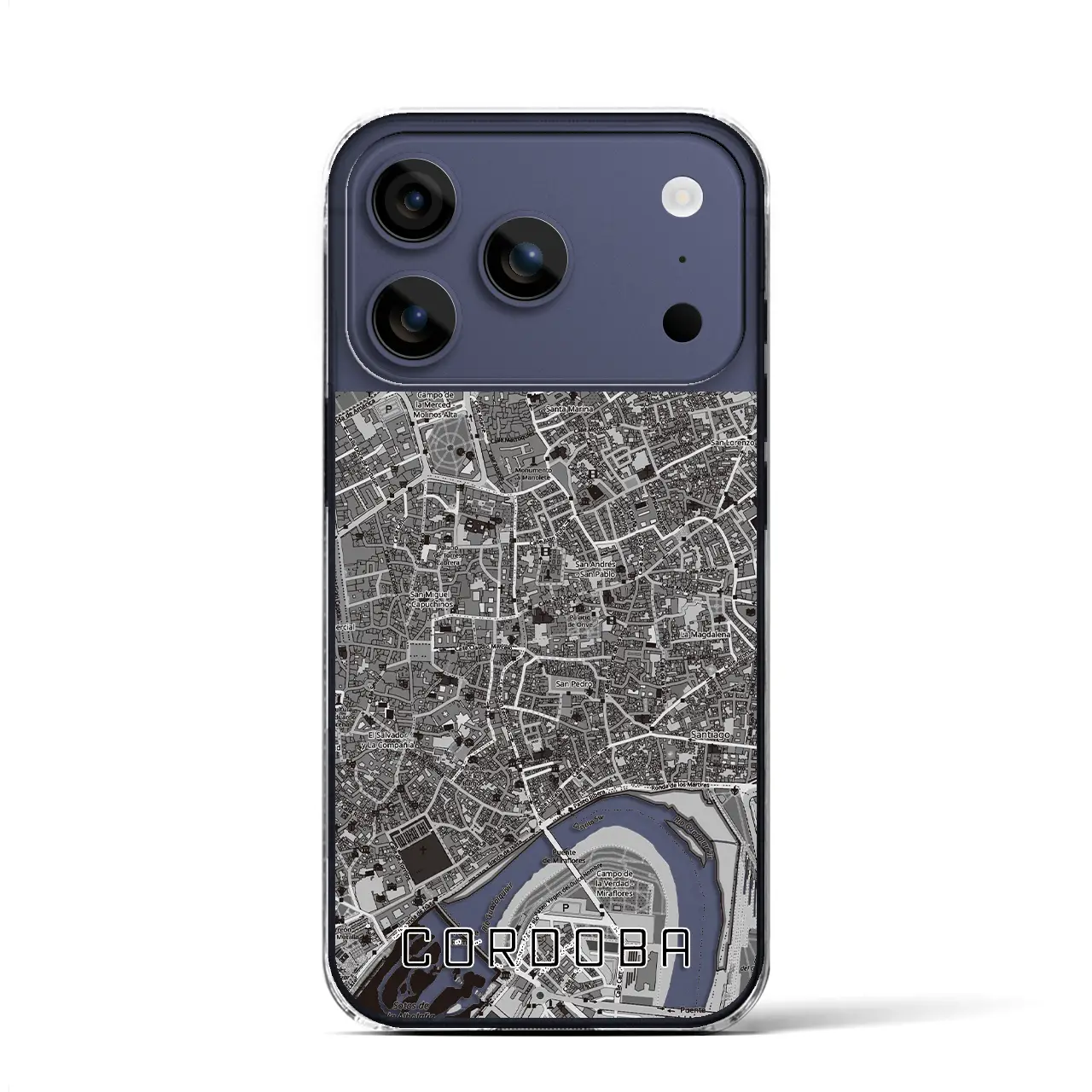 【コルドバ（スペイン）】地図柄iPhoneケース（クリアタイプ）