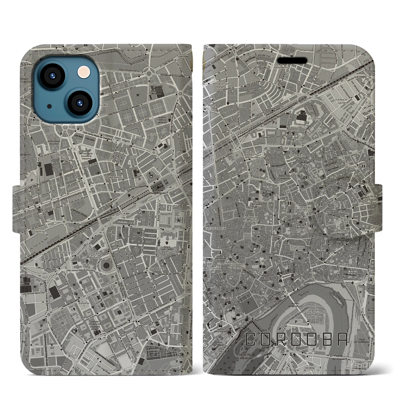 【コルドバ（スペイン）】地図柄iPhoneケース（手帳タイプ）