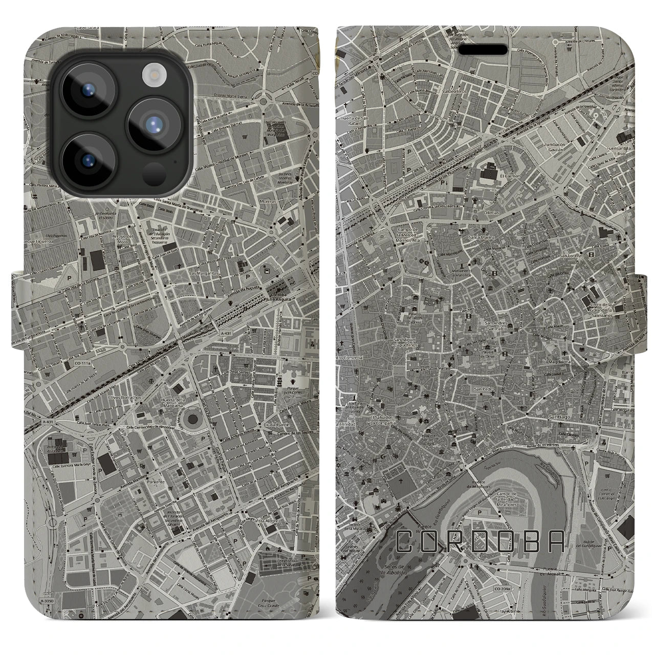 【コルドバ（スペイン）】地図柄iPhoneケース（手帳タイプ）