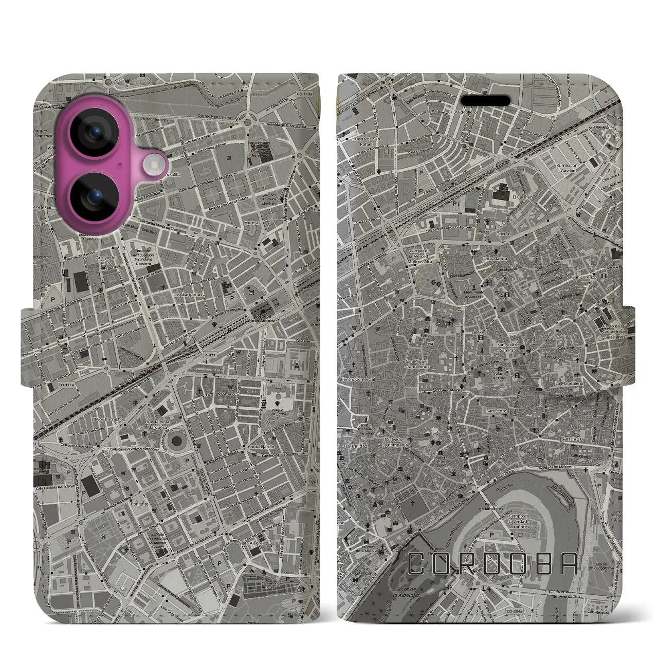 【コルドバ（スペイン）】地図柄iPhoneケース（手帳タイプ）