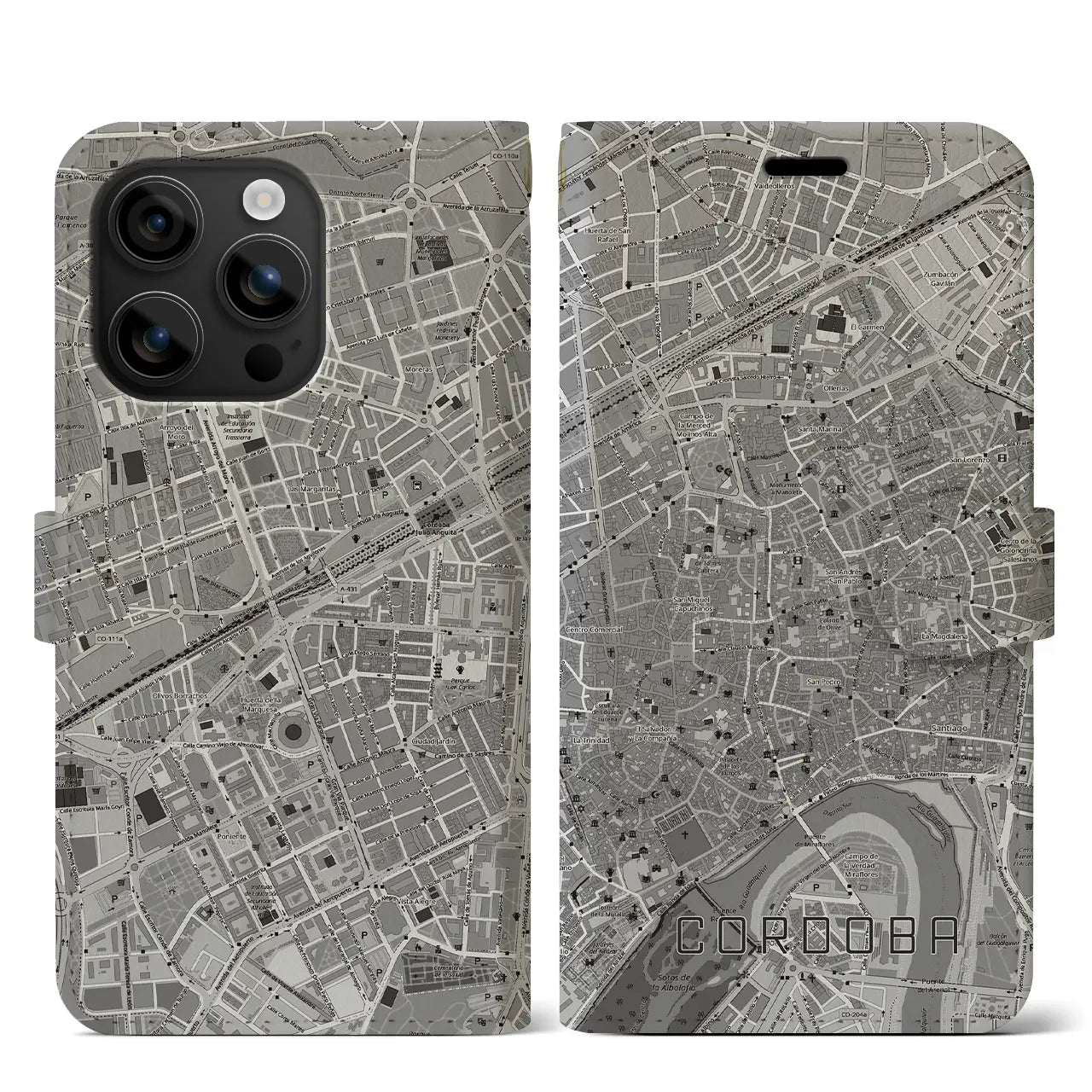 【コルドバ（スペイン）】地図柄iPhoneケース（手帳タイプ）