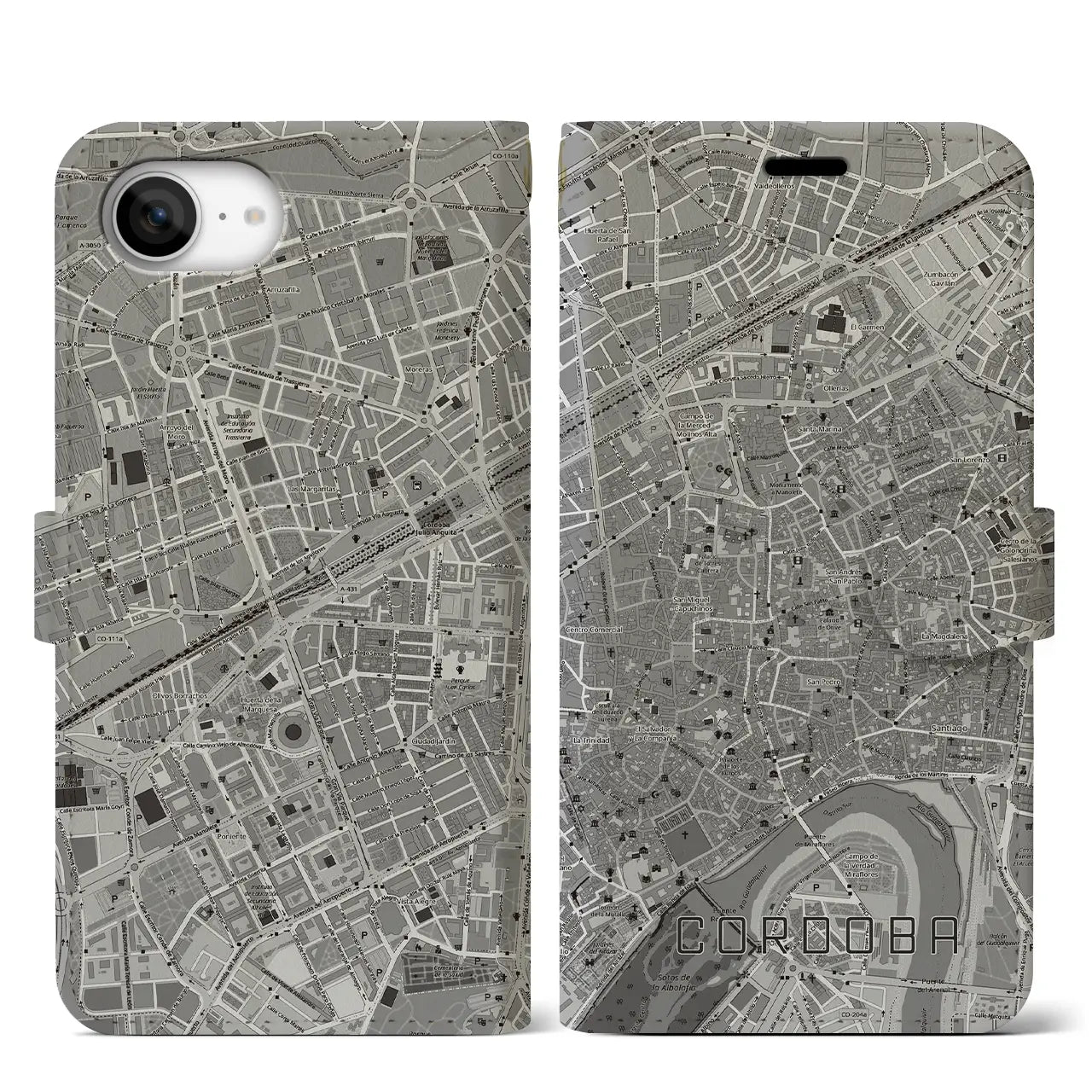【コルドバ（スペイン）】地図柄iPhoneケース（手帳タイプ）