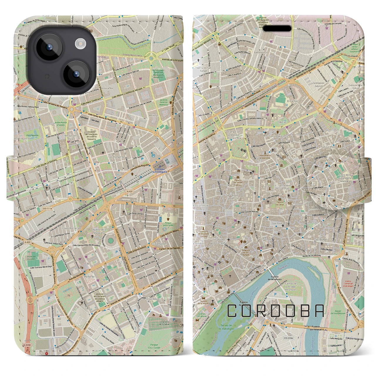 【コルドバ（スペイン）】地図柄iPhoneケース（手帳タイプ）