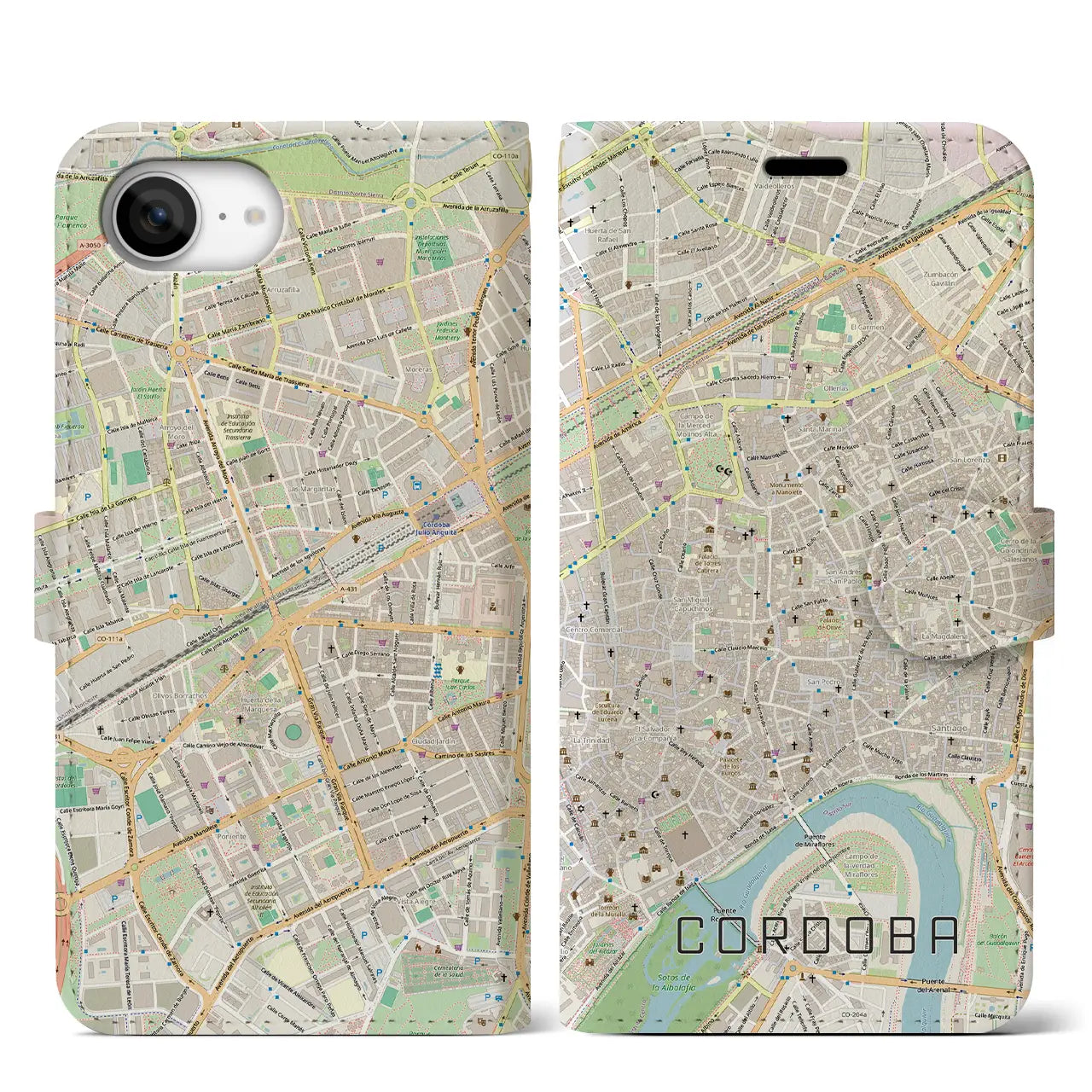 【コルドバ（スペイン）】地図柄iPhoneケース（手帳タイプ）