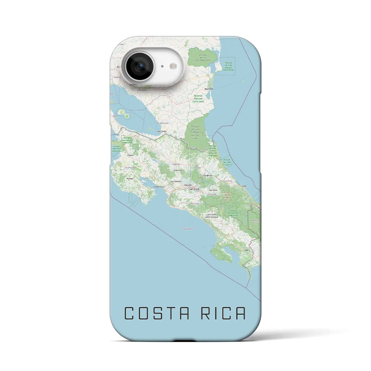 【コスタリカ】地図柄iPhoneケース（バックカバータイプ）