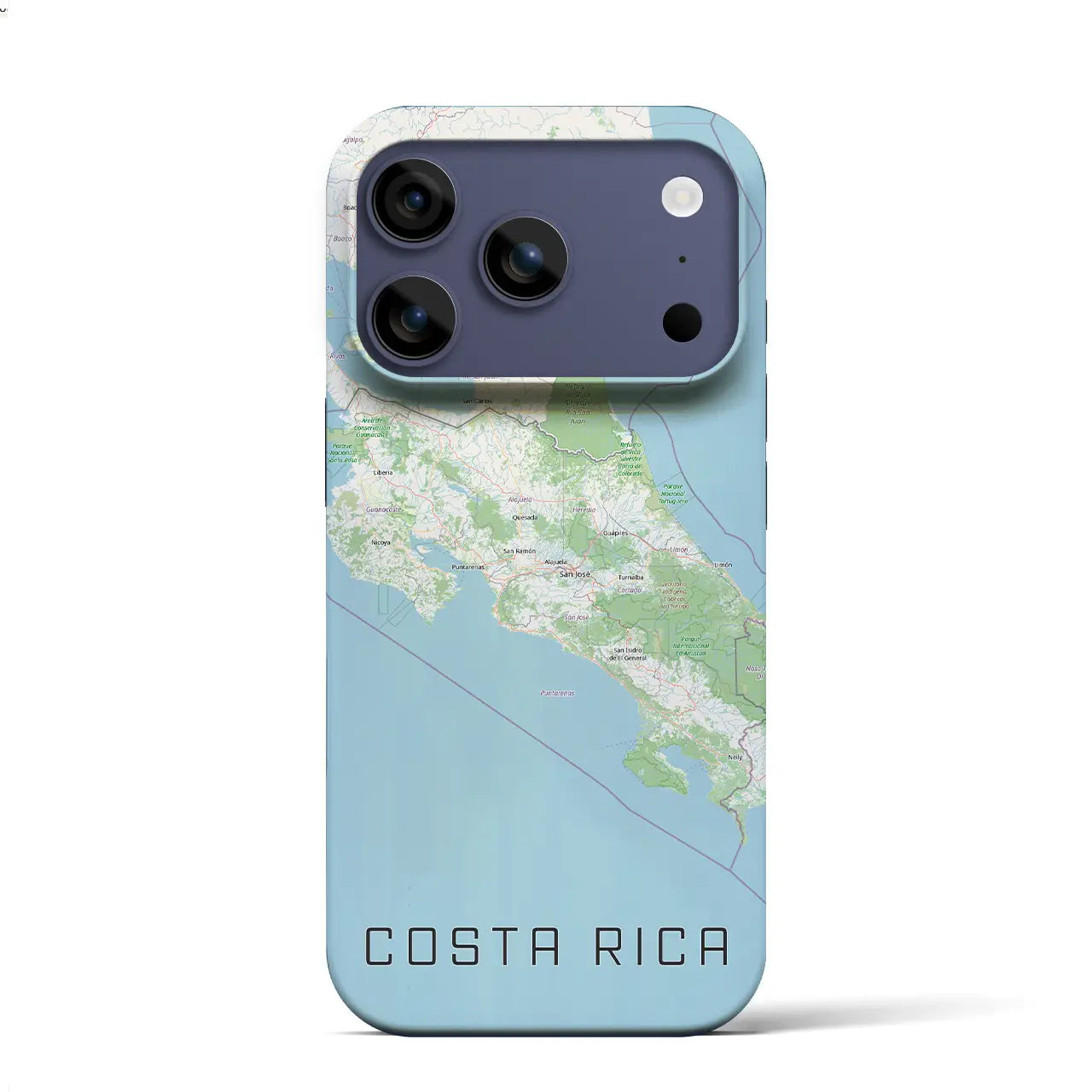 【コスタリカ】地図柄iPhoneケース（バックカバータイプ）