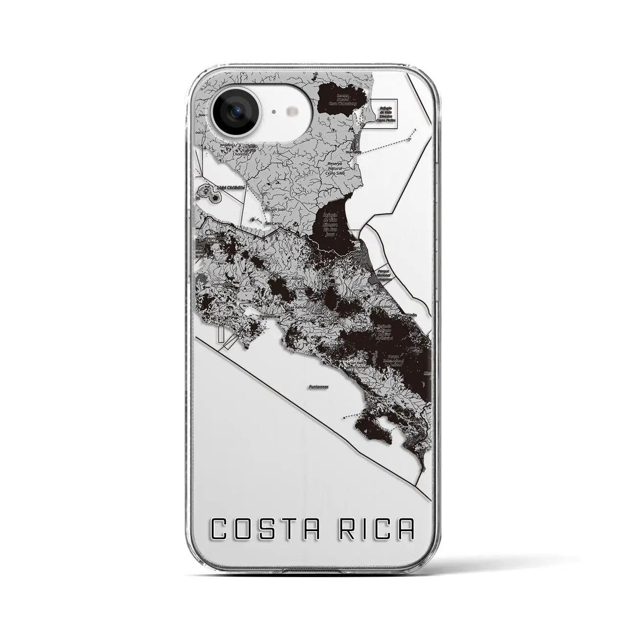 【コスタリカ】地図柄iPhoneケース（クリアタイプ）