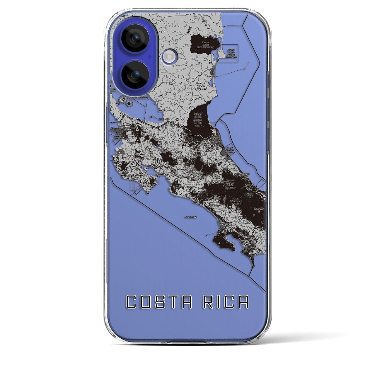 【コスタリカ】地図柄iPhoneケース（クリアタイプ）
