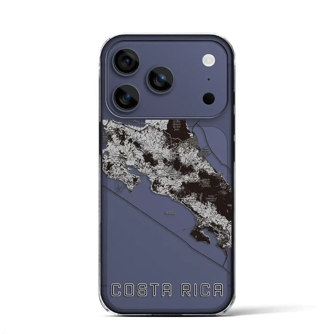 【コスタリカ】地図柄iPhoneケース(クリアタイプ)モノトーン・iPhone 17 Pro Max 用