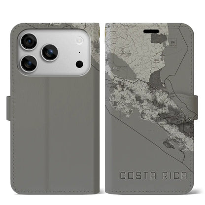【コスタリカ】地図柄iPhoneケース（手帳タイプ）