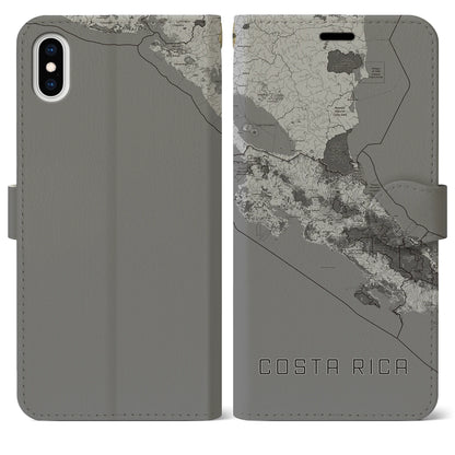 【コスタリカ】地図柄iPhoneケース（手帳タイプ）