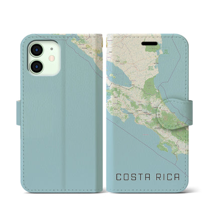 【コスタリカ】地図柄iPhoneケース（手帳タイプ）