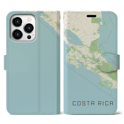 【コスタリカ】地図柄iPhoneケース（手帳タイプ）