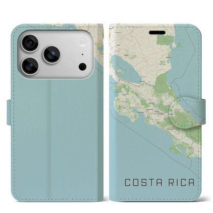 【コスタリカ】地図柄iPhoneケース（手帳タイプ）